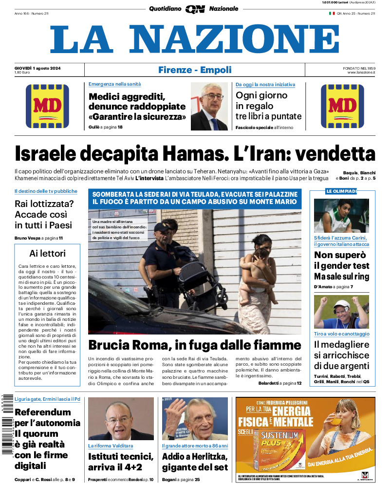 Prima-pagina-la nazione-edizione-di-oggi-20240801